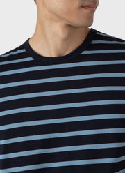 Men's Classic T-shirt in Navy/Como Blue Breton Stripe
