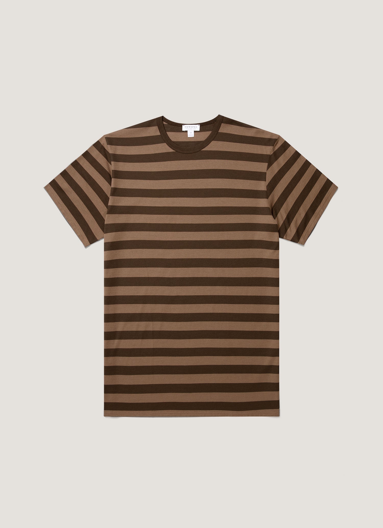Men's Classic T-shirt in Dark Cedar/Dark Chocolate | Sunspel