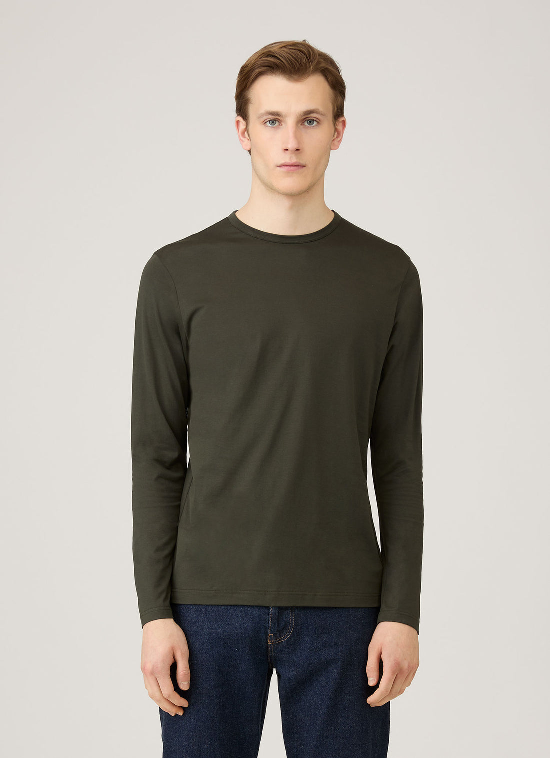 Men's Long Sleeve Classic T-shirt in Dark Green