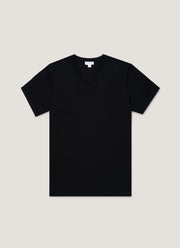 Men's Riviera Midweight V‑neck T‑shirt in Black