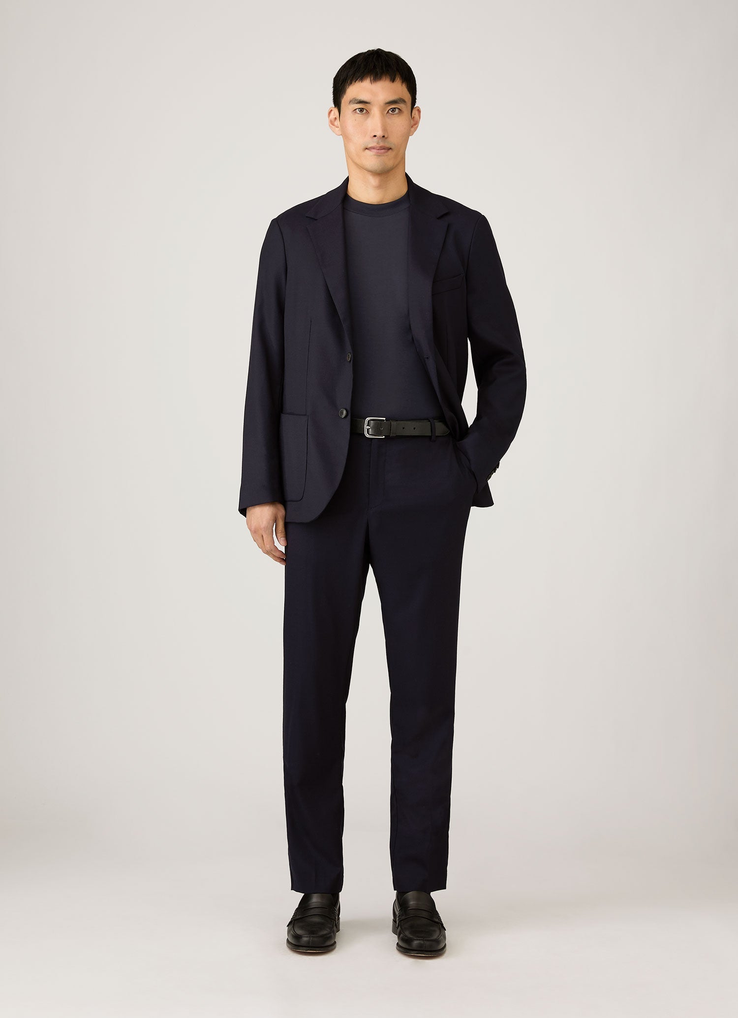 Men's Mock Neck T-shirt in Navy