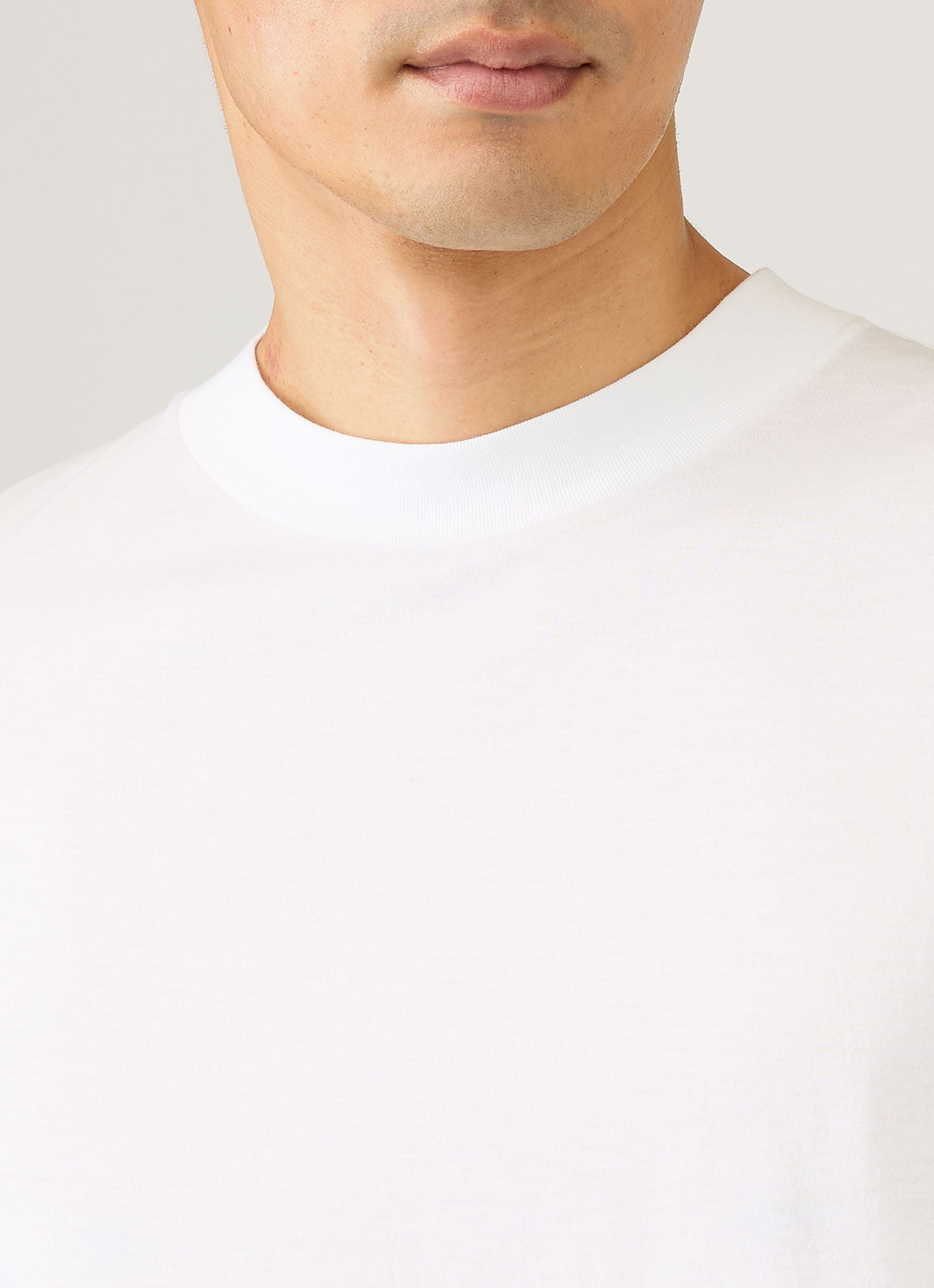 Men's Mock Neck T-shirt in White