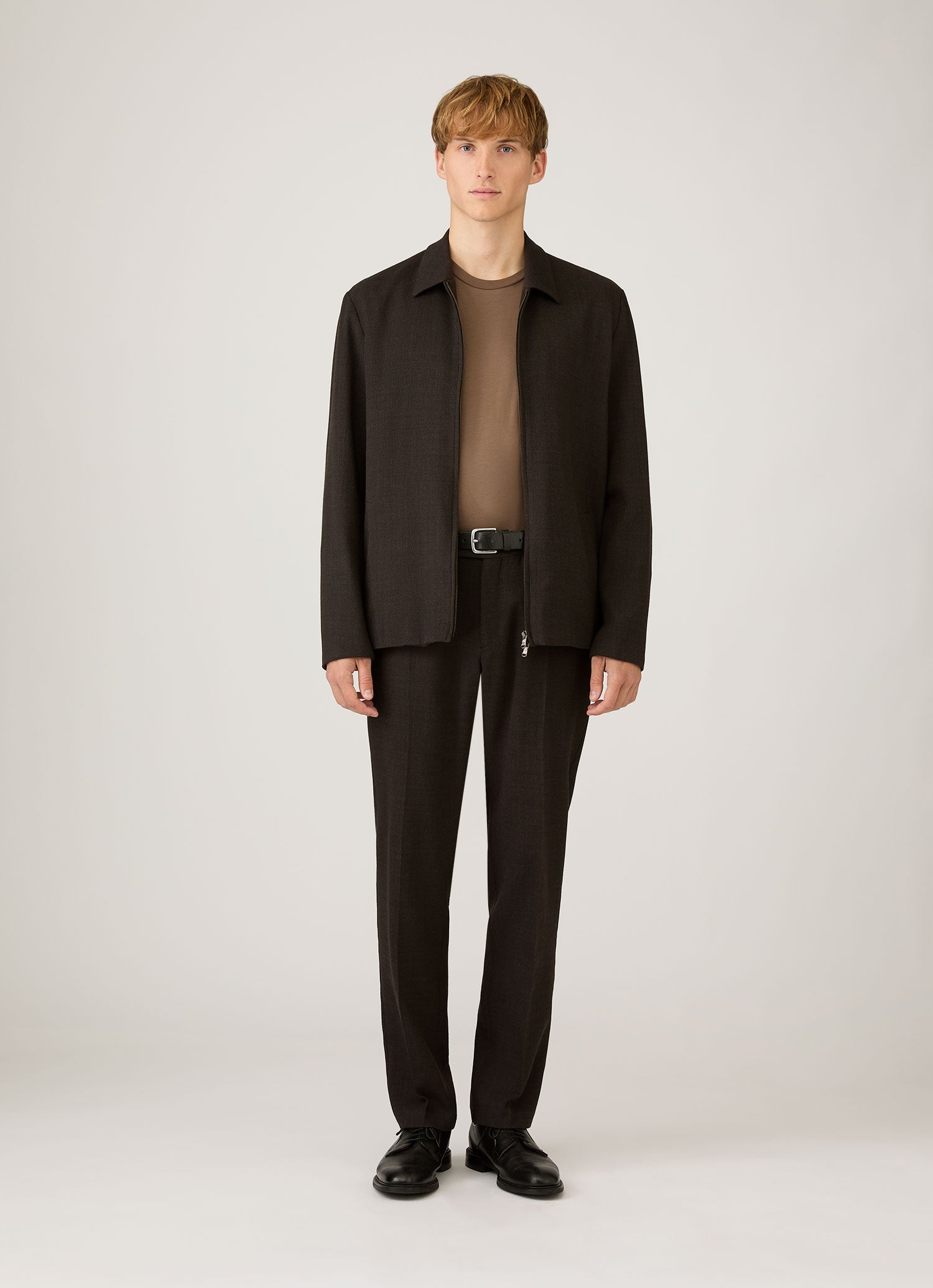 Men's Long Sleeve Riviera Midweight T‑shirt in Dark Cedar