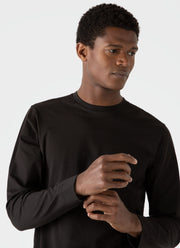 Men's Long Sleeve Riviera Midweight T-shirt in Coffee