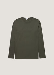 Men's Long Sleeve Riviera Midweight T-shirt in Dark Green