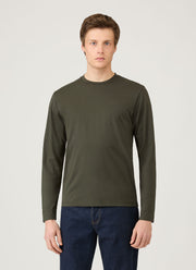 Men's Long Sleeve Riviera Midweight T-shirt in Dark Green