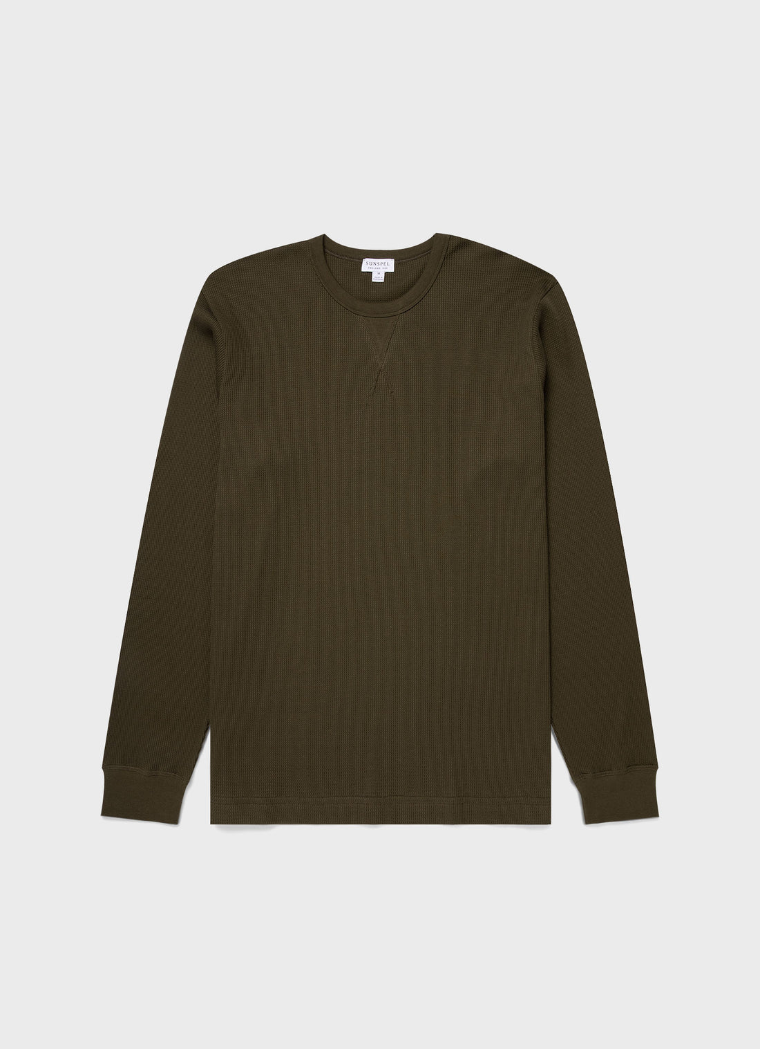 Men's Long Sleeve Waffle T-shirt in Dark Olive