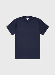 Men's Brushed Cotton T-shirt in Navy