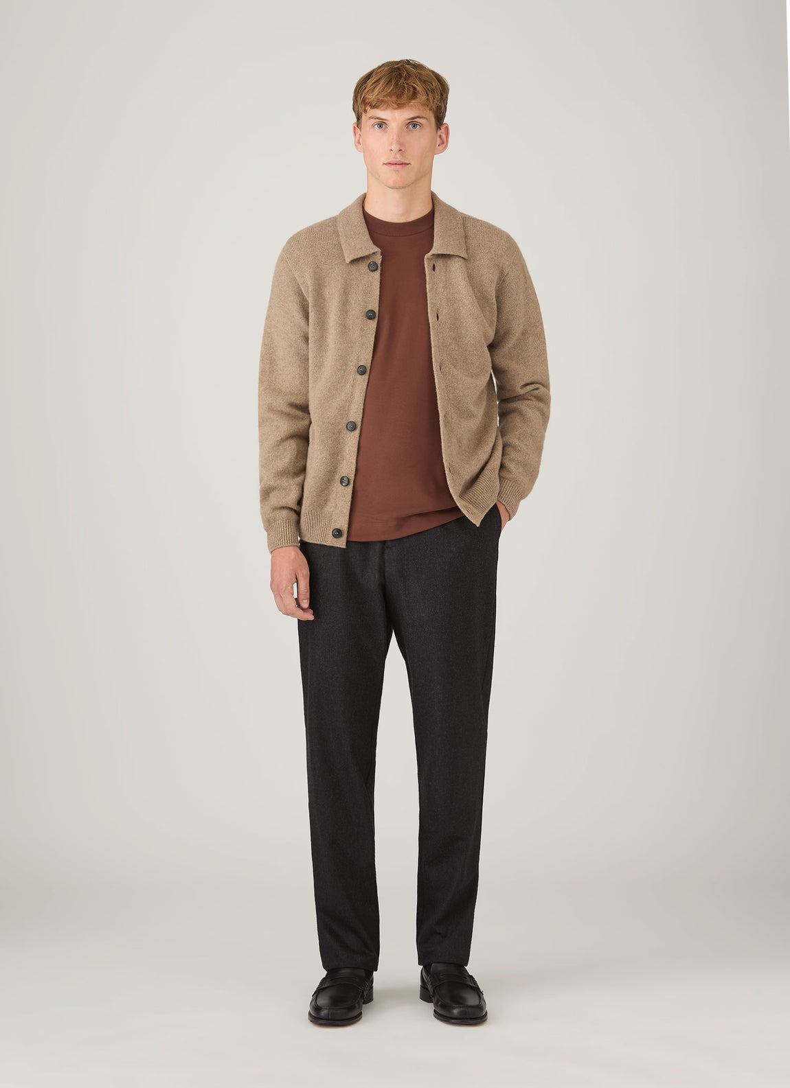 Men's Relaxed Fit Heavyweight T-shirt in Conker Brown