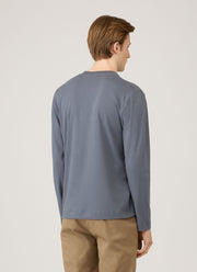 Men's Long Sleeve Heavyweight T-shirt in Slate Blue