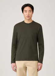 Men's Long Sleeve Heavyweight T-shirt in Dark Green