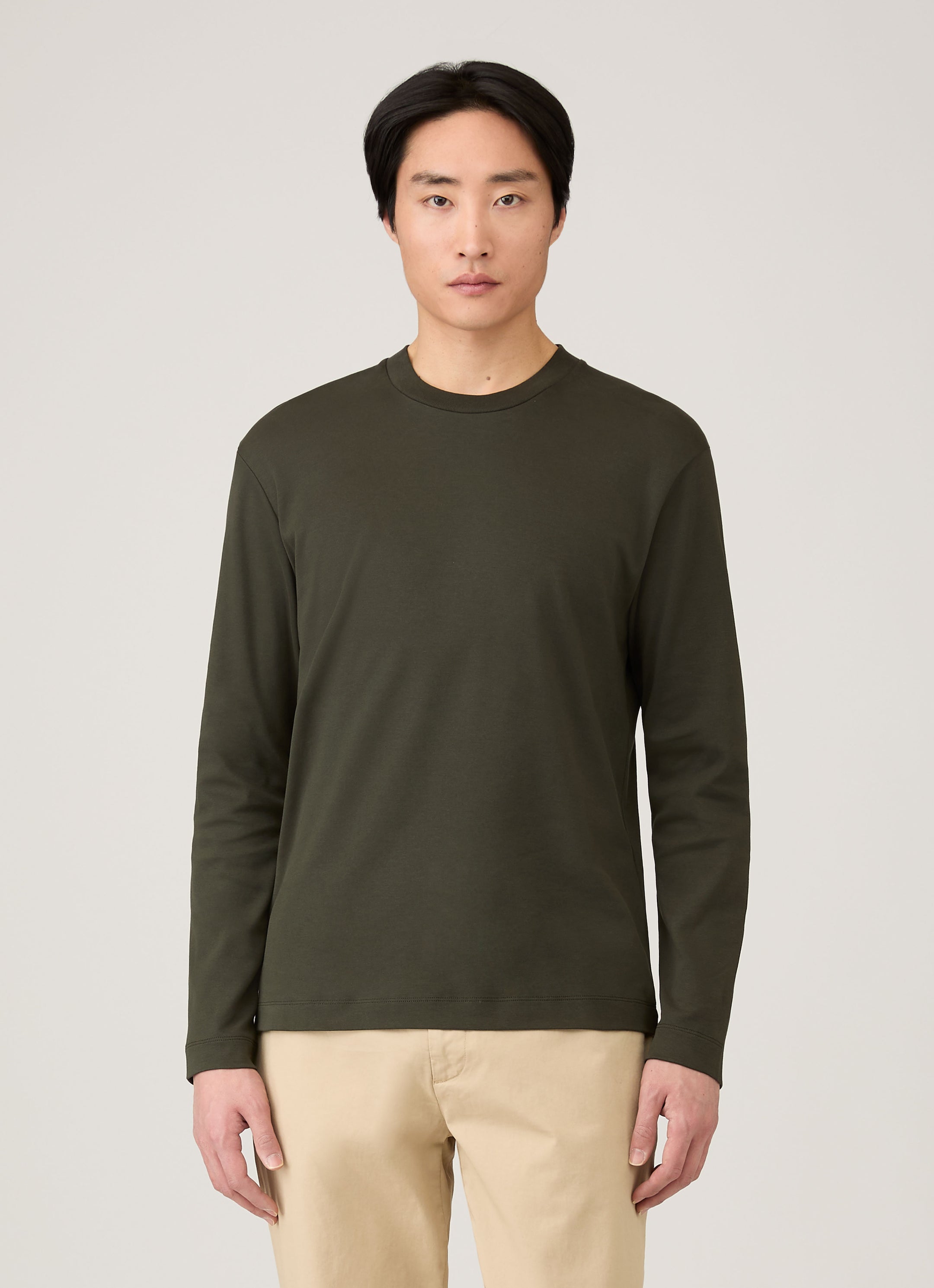 Men's Long Sleeve Heavyweight T-shirt in Dark Green