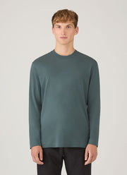 Men's Long Sleeve Heavyweight T-shirt in Dark Petrol