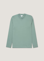 Men's Long Sleeve Heavyweight T-shirt in Steel Green