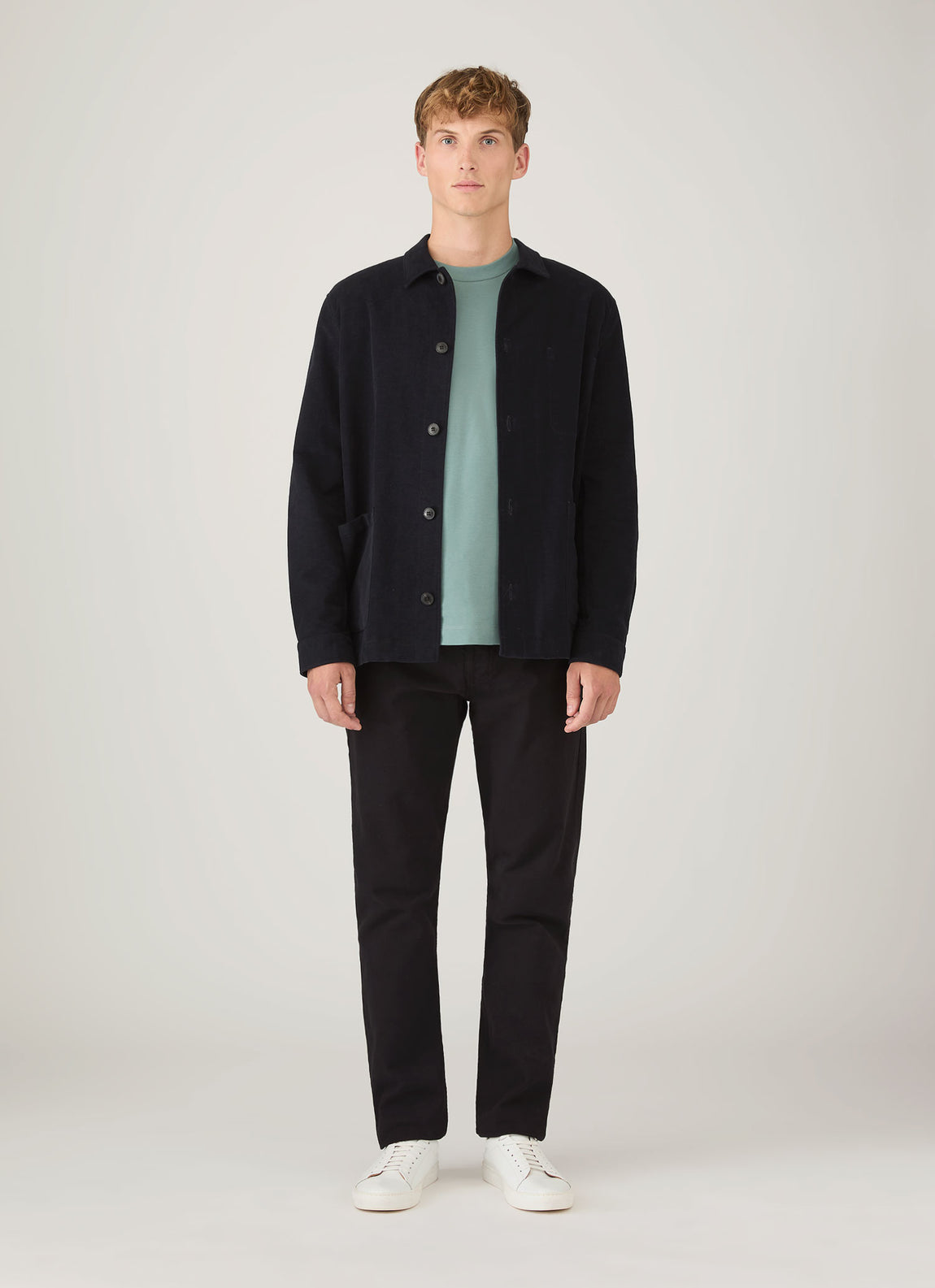 Men's Long Sleeve Heavyweight T-shirt in Steel Green