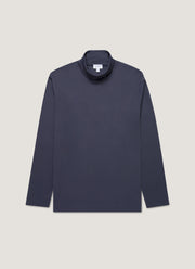 Men's Roll Neck Heavyweight T-shirt in Navy