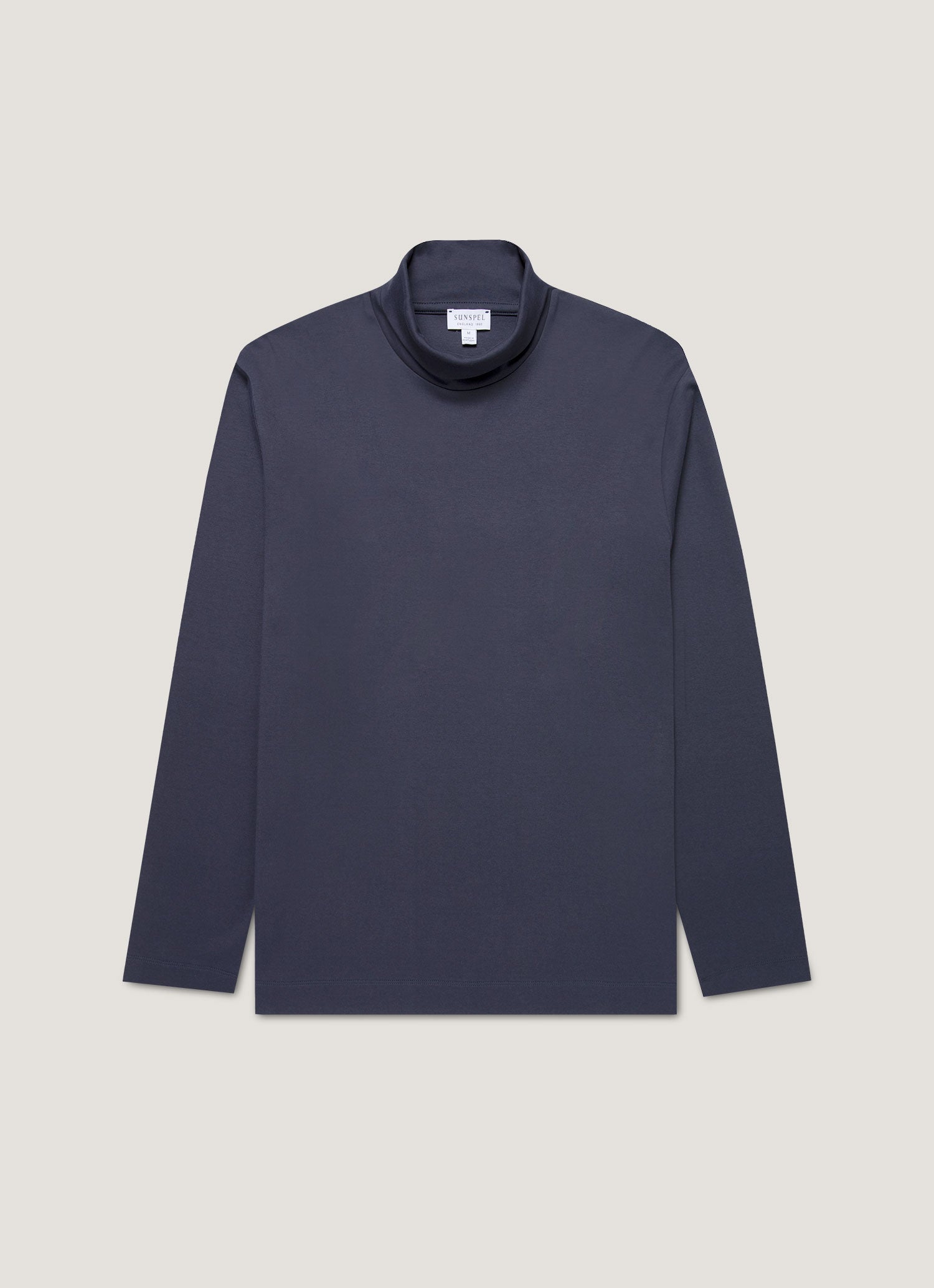 Men's Roll Neck Heavyweight T-shirt in Navy