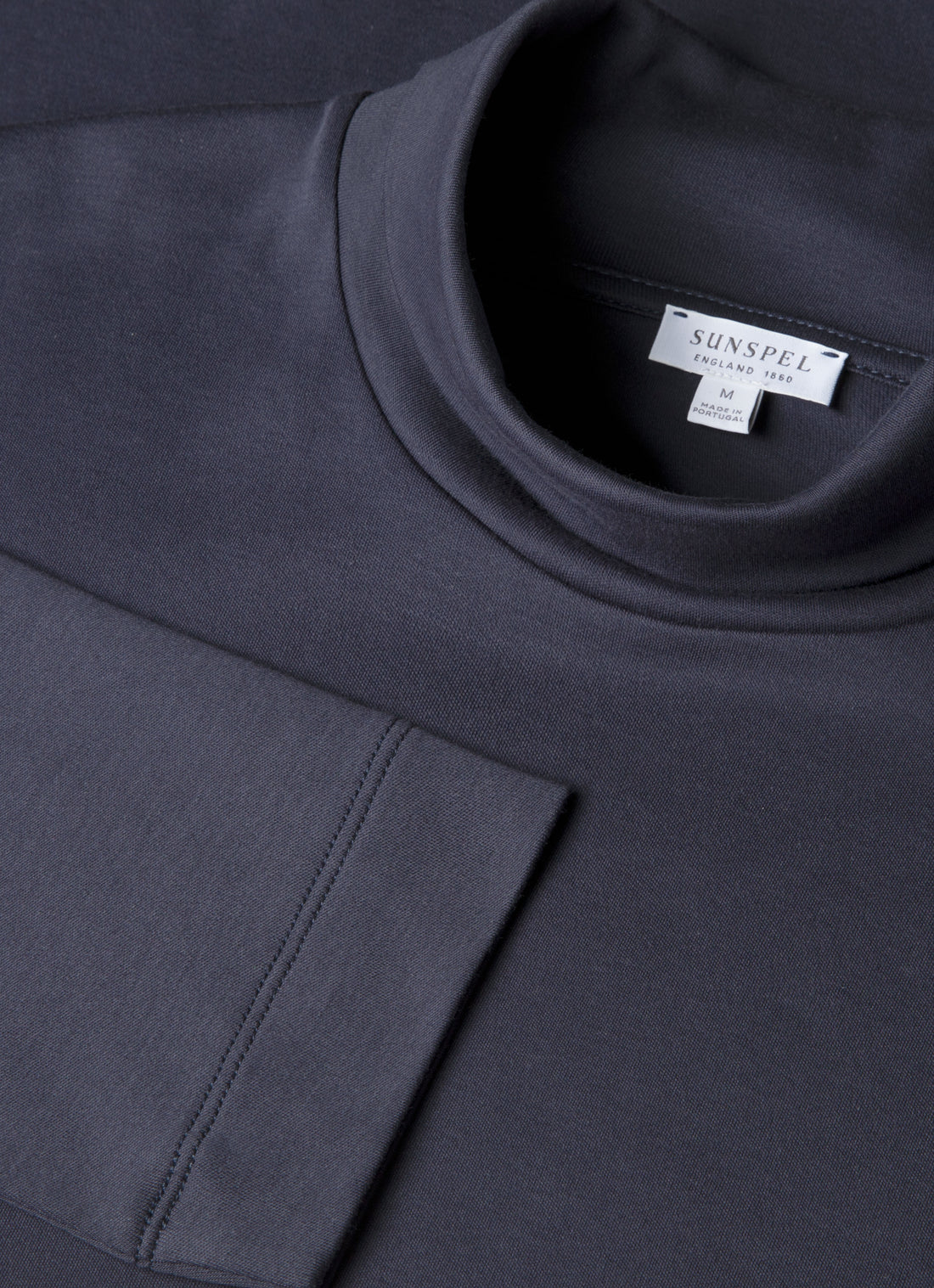 Men's Roll Neck Heavyweight T-shirt in Navy