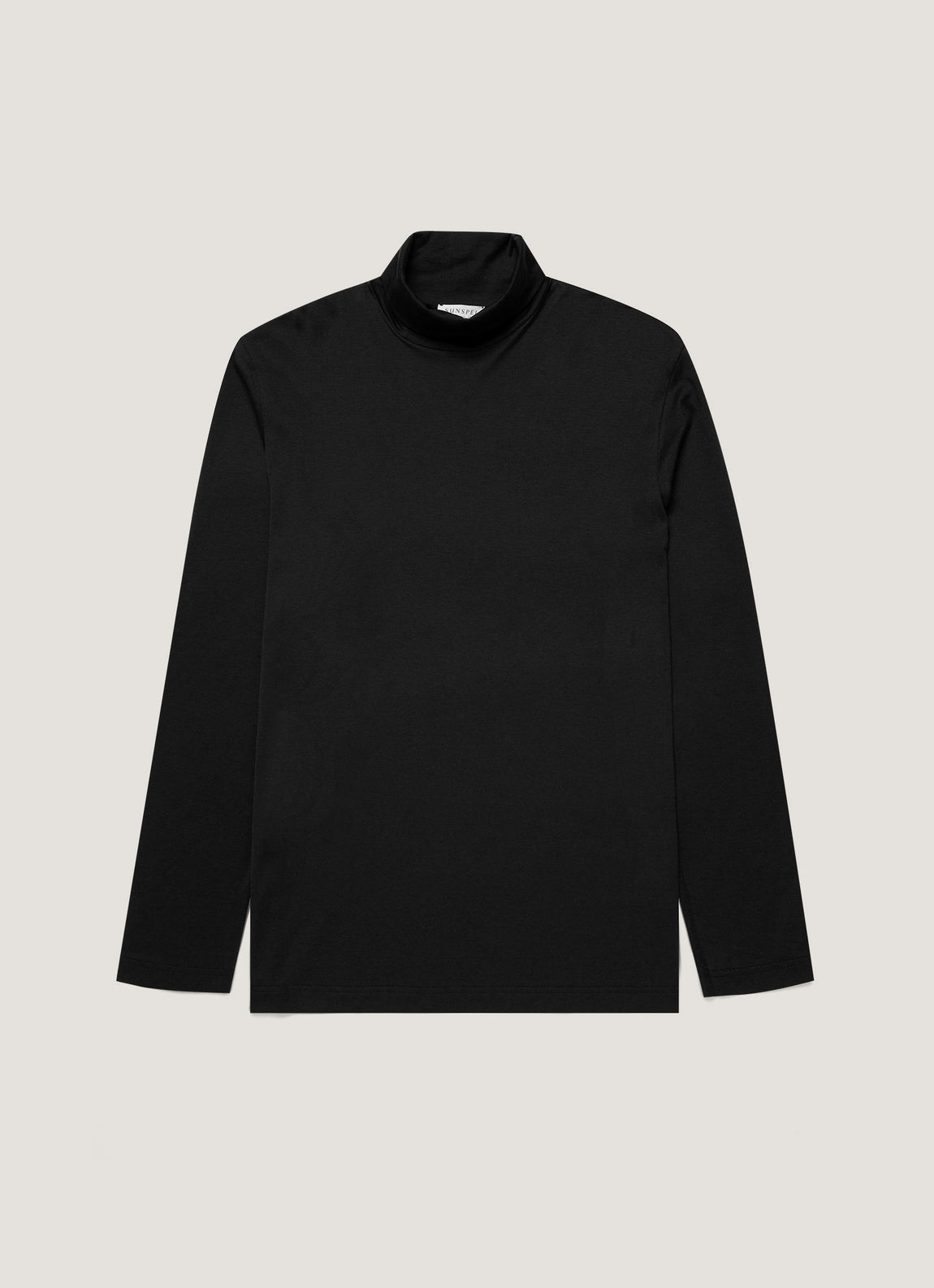 Men's Roll Neck Heavyweight T-shirt in Black