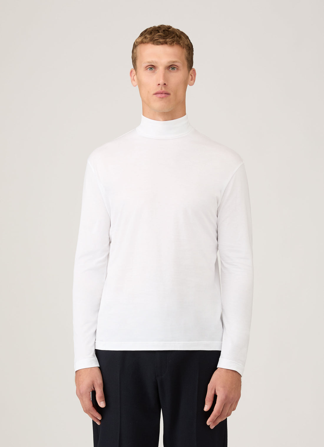 Men's Roll Neck Heavyweight T-shirt in White