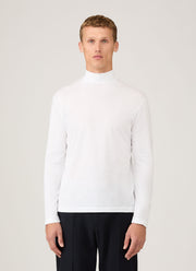 Men's Long Sleeve Roll Neck in White