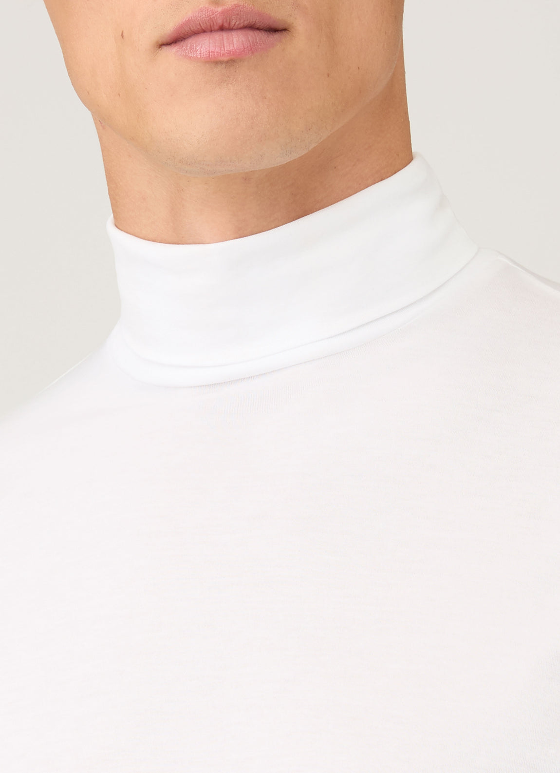 Men's Roll Neck Heavyweight T-shirt in White
