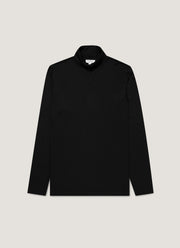 Men's Ultra-Fine Merino Roll Neck in Black