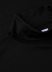 Men's Ultra-Fine Merino Roll Neck in Black