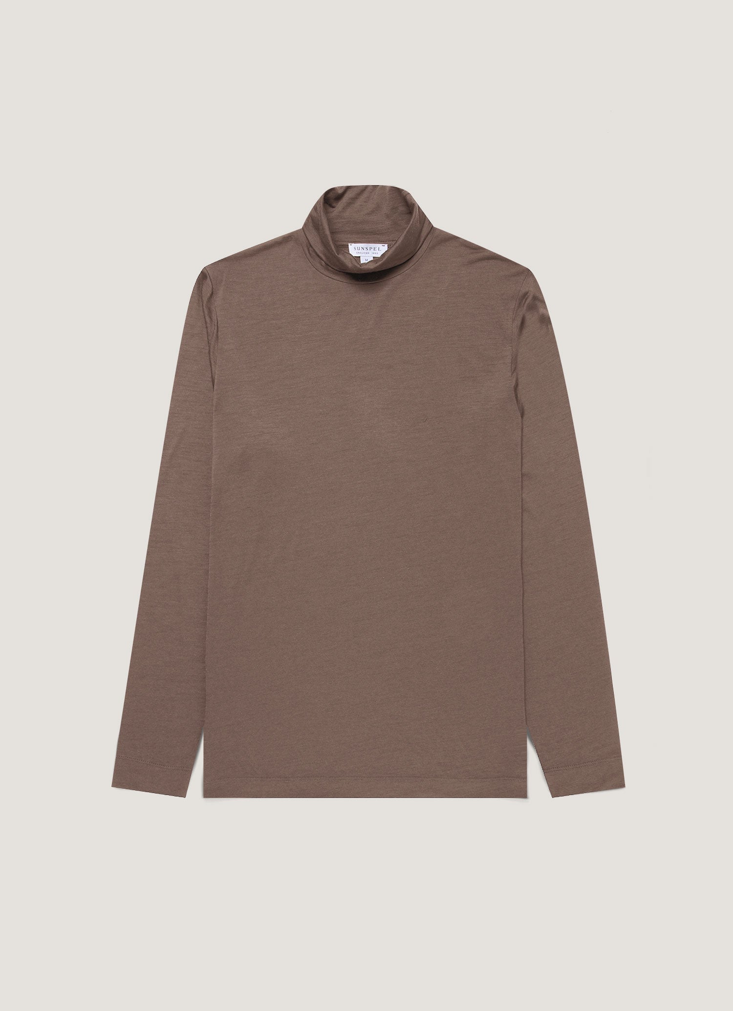 Men's Ultra-Fine Merino Roll Neck in Sandstone | Sunspel