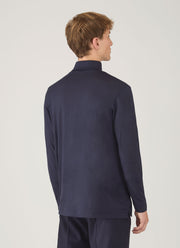 Men's Ultra-Fine Merino Roll Neck in Navy