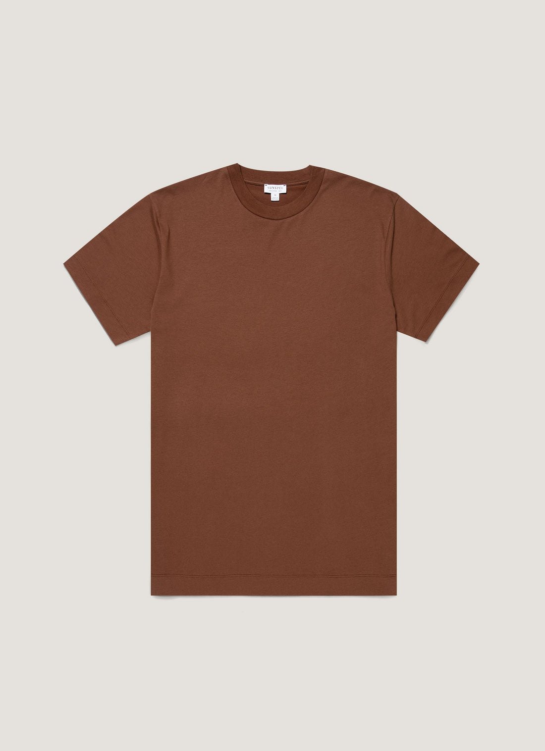 Men's Brushed Cotton T-shirt in Chestnut
