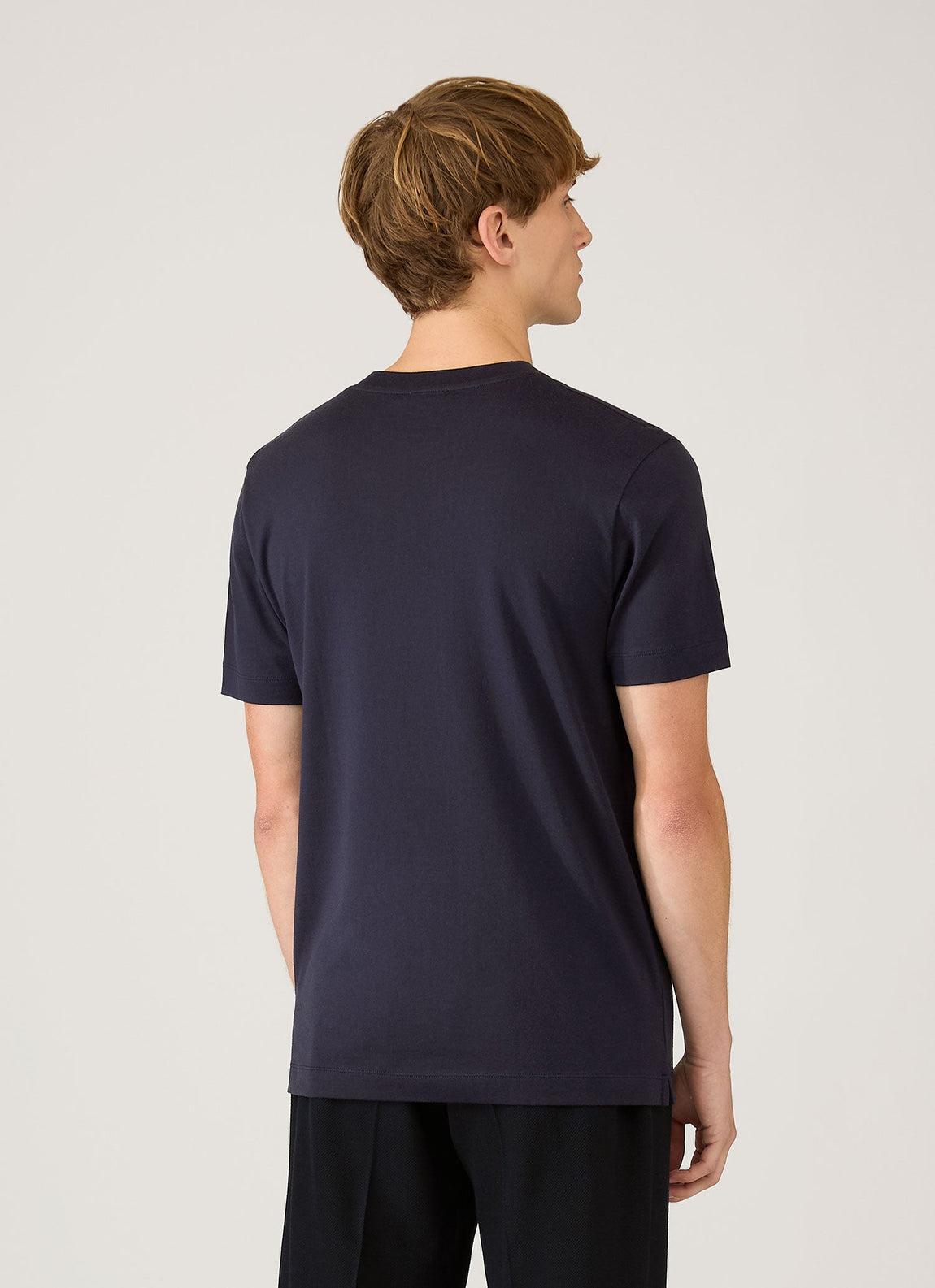 Men's Silk Cotton Cashmere T-shirt in Navy