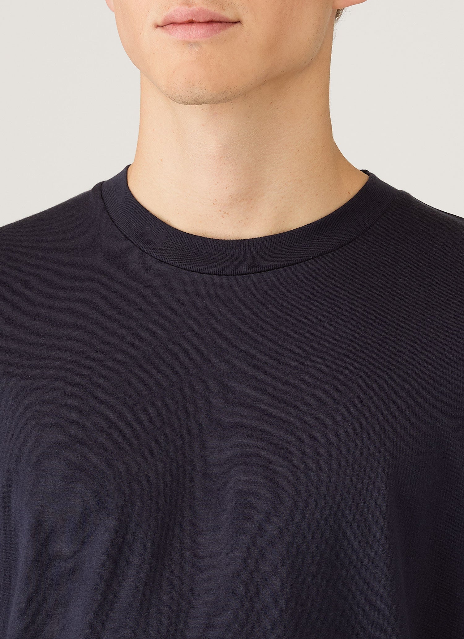 Men's Silk Cotton Cashmere T-shirt in Navy