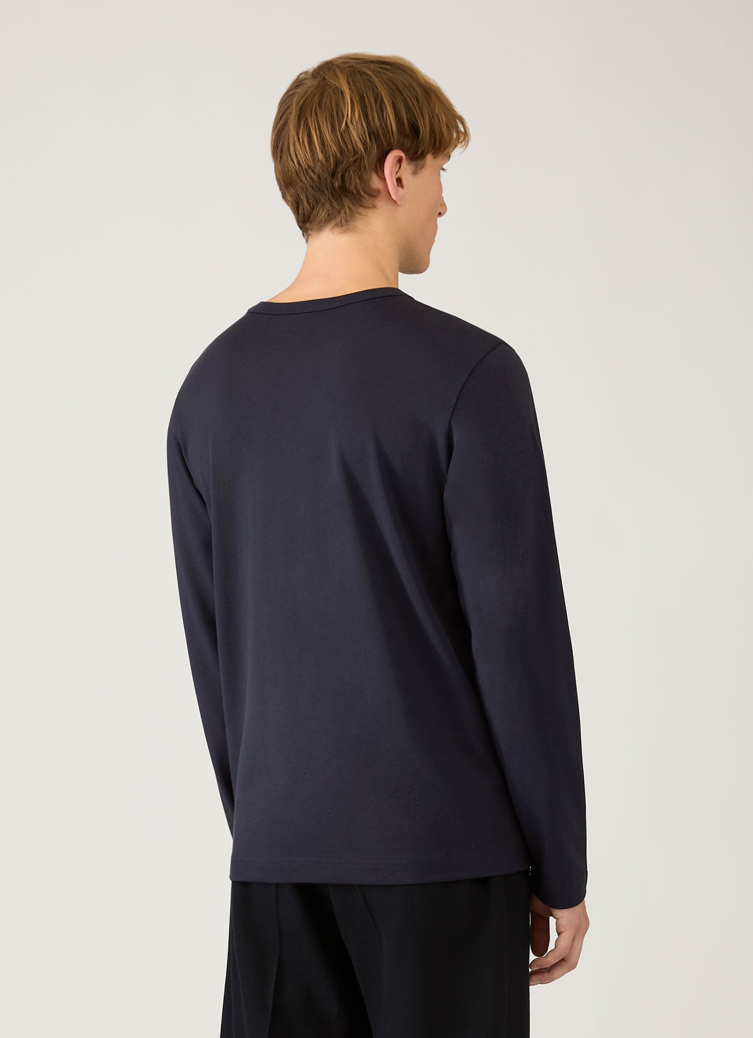 Men's Long Sleeve Heavyweight Jersey T-shirt in Navy