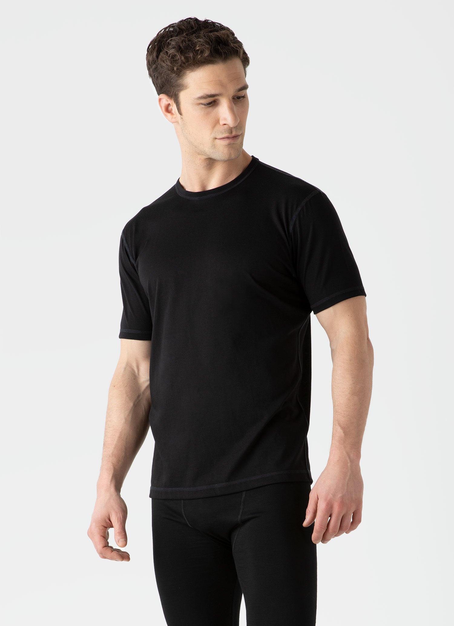 Men's Thermal Merino T-shirt in Black