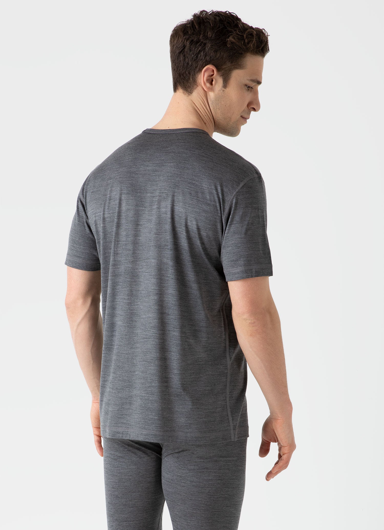 Men's Thermal Merino T-shirt in Grey Melange