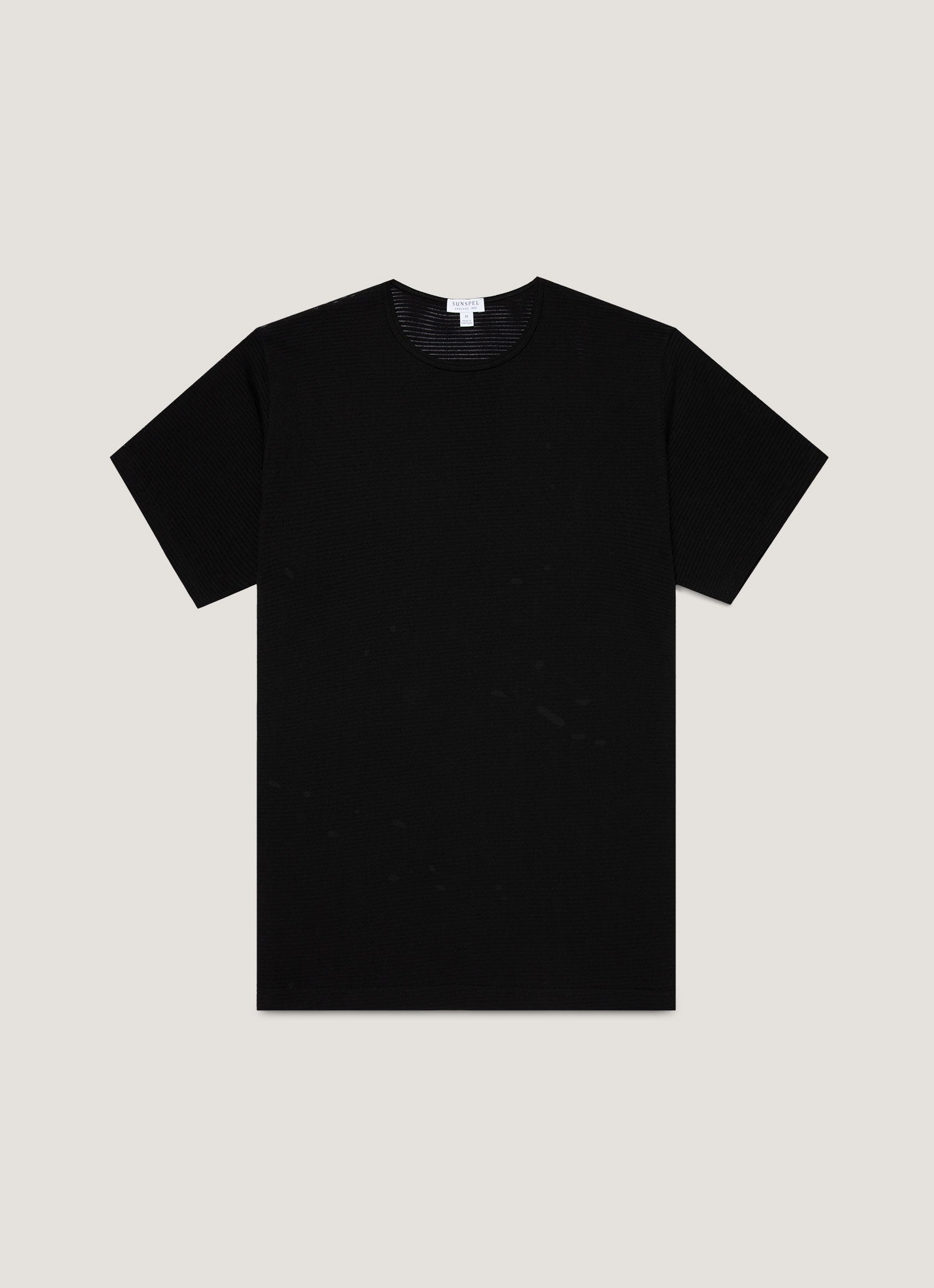 Men's Cellular Cotton Underwear T-shirt in Black