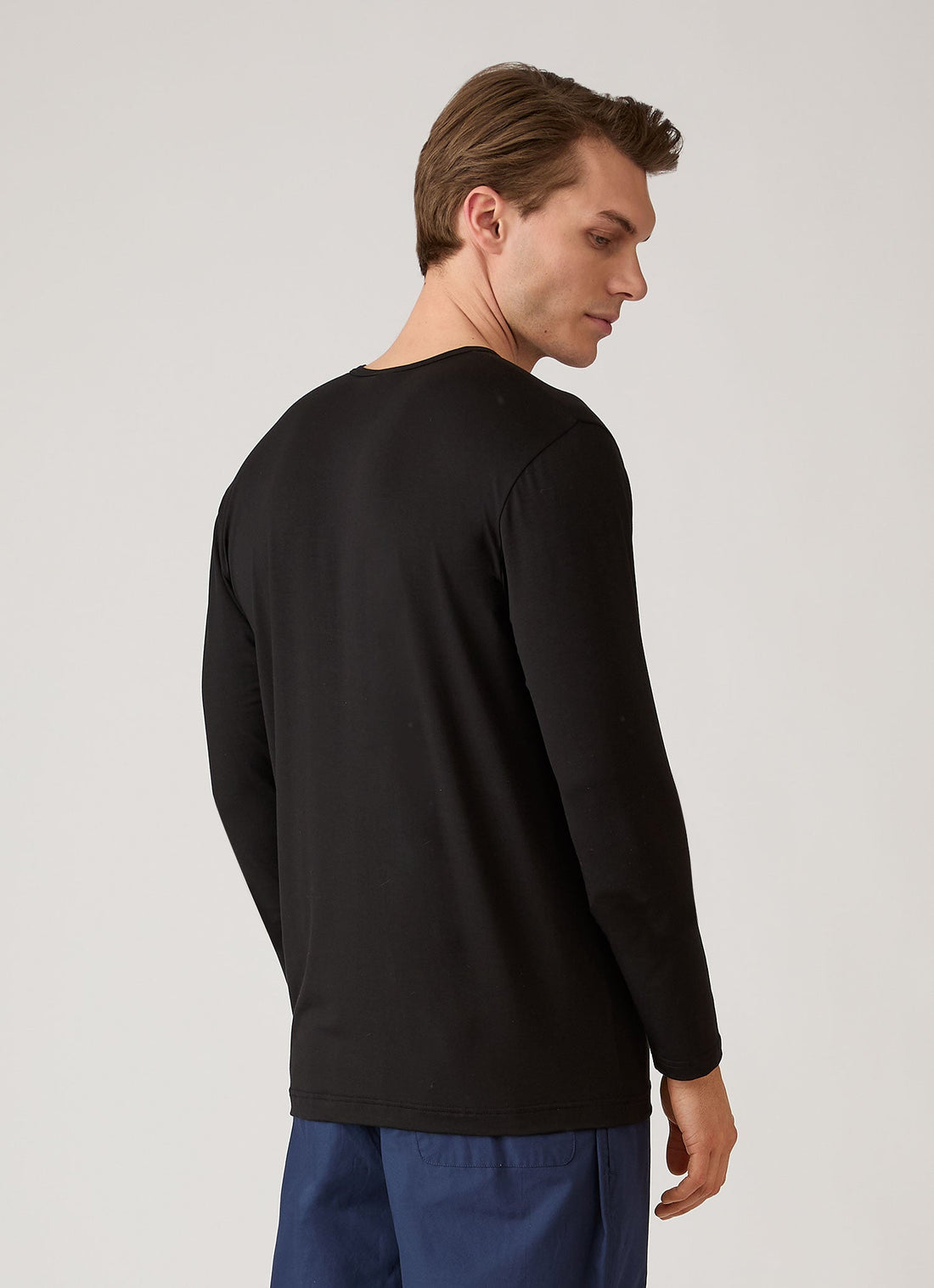 Men's Long Sleeve Tencel™ T-shirt in Black