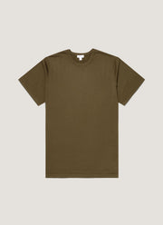 Men's Sea Island Cotton Knit T-shirt in Deep Olive