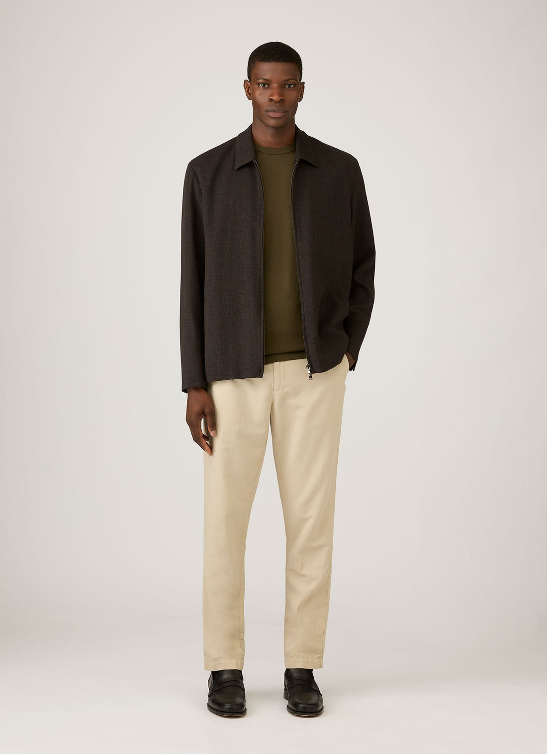 Men's Sea Island Cotton Knit T-shirt in Deep Olive