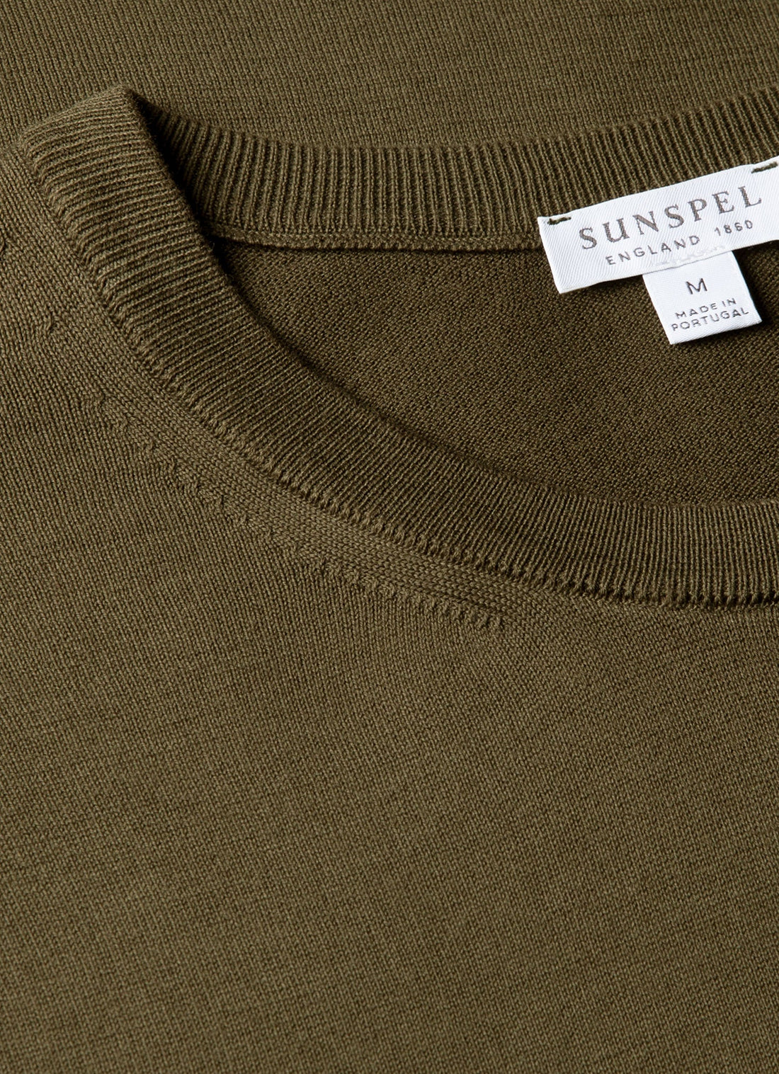 Men's Sea Island Cotton Knit T-shirt in Deep Olive
