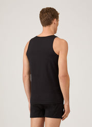 Men's Superfine Cotton Underwear Vest in Black