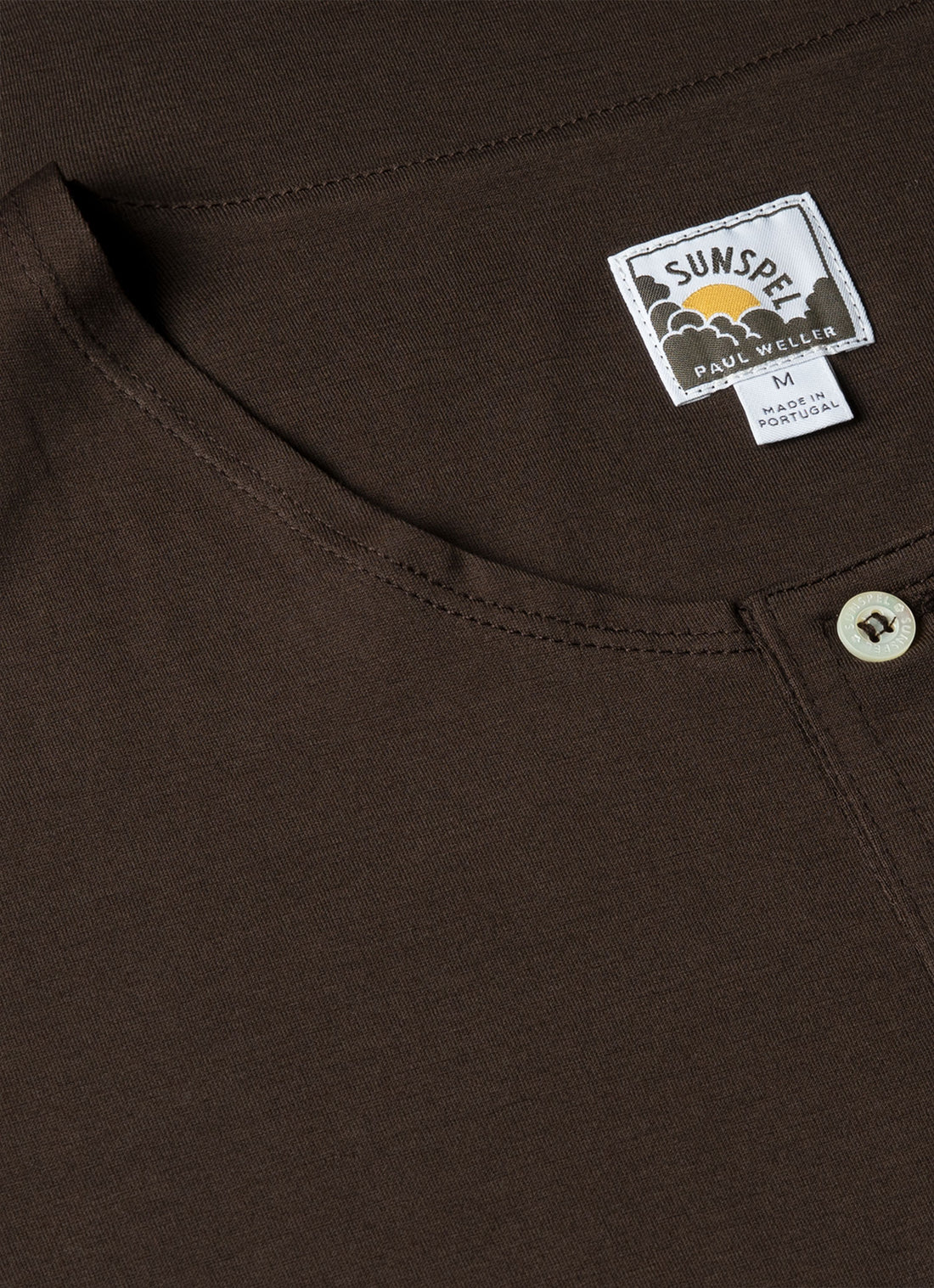 Men's Sunspel x Paul Weller Henley in Dark Brown