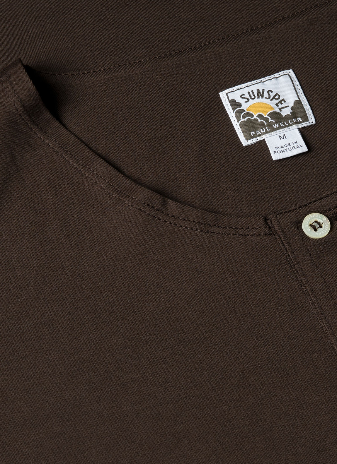 Men's Sunspel x Paul Weller Henley in Dark Brown