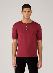 Men's Sunspel x Paul Weller Henley in Dark Cherry