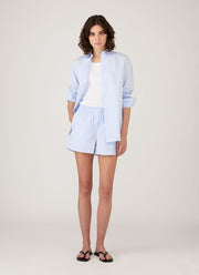 Women's Relaxed Poplin Boxer Short in Pastel Blue