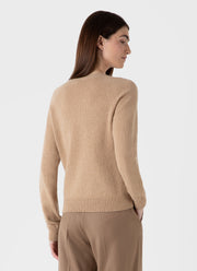 Women's Lambswool Crew Neck Jumper in Light Camel