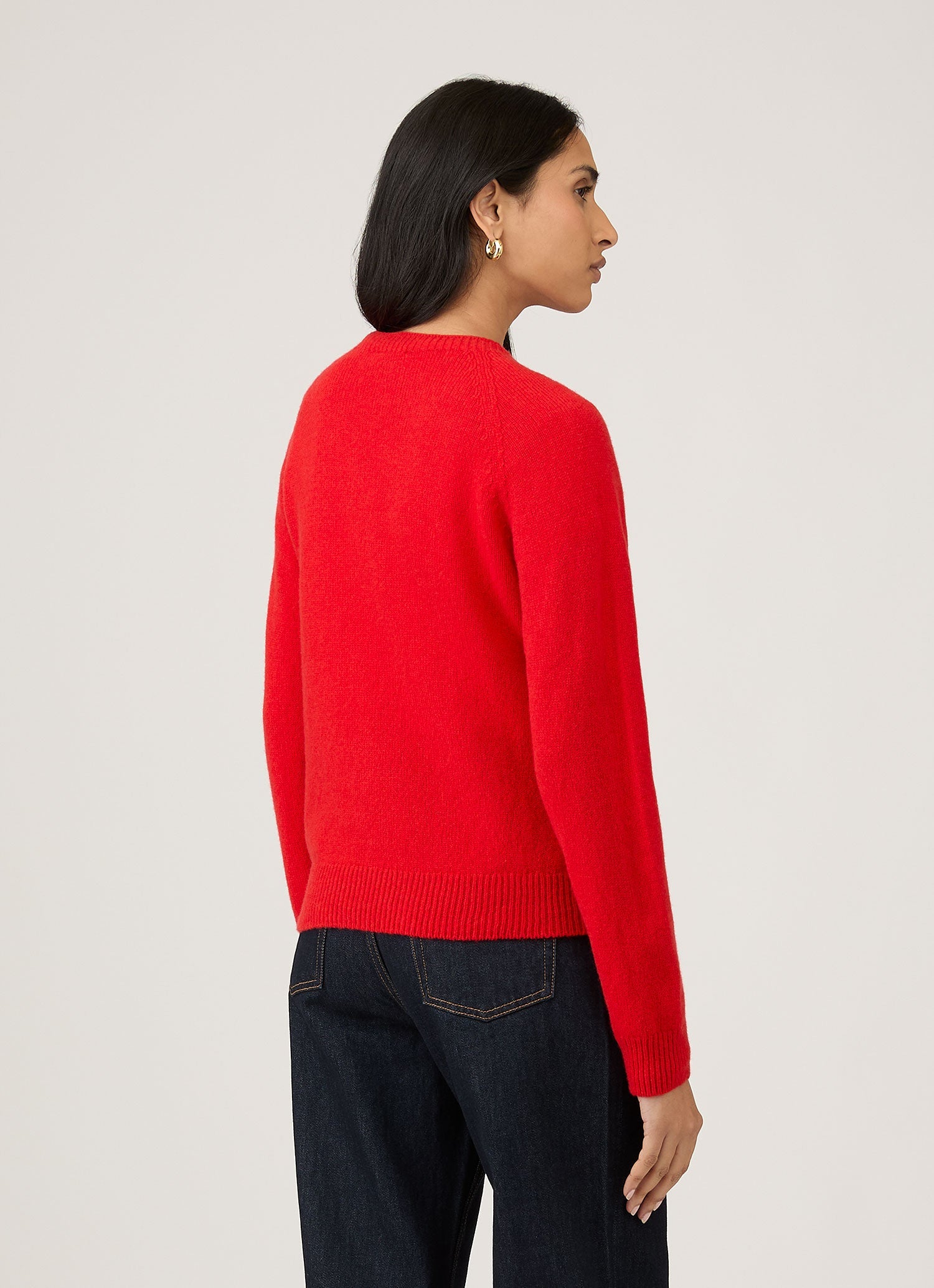 Women's Lambswool Crew Neck Jumper in Bright Red