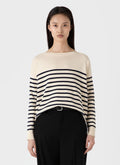 Ecru/Navy Breton Stripe