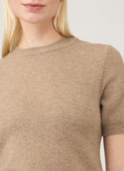 Women's Cashmere T-Shirt in Mink